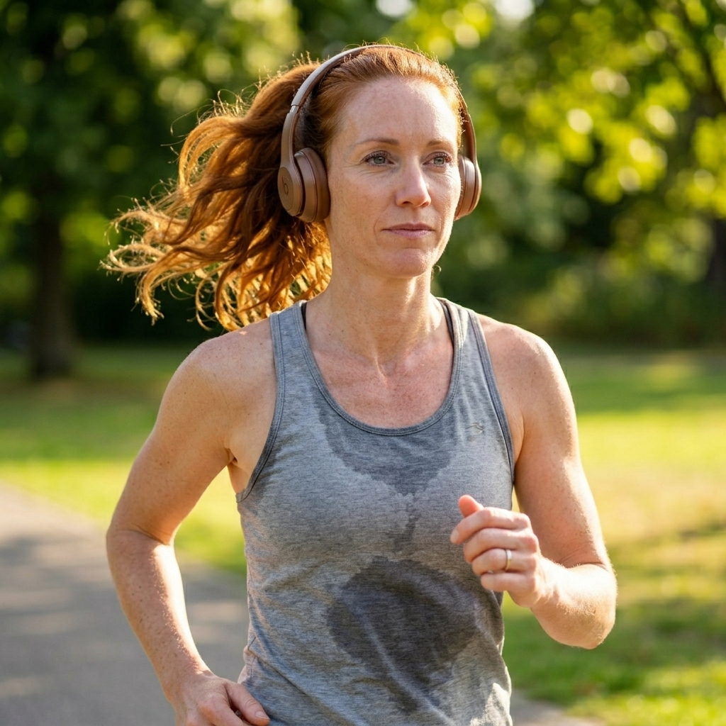 Deborah running with sustained stamina after using mitochondrial support