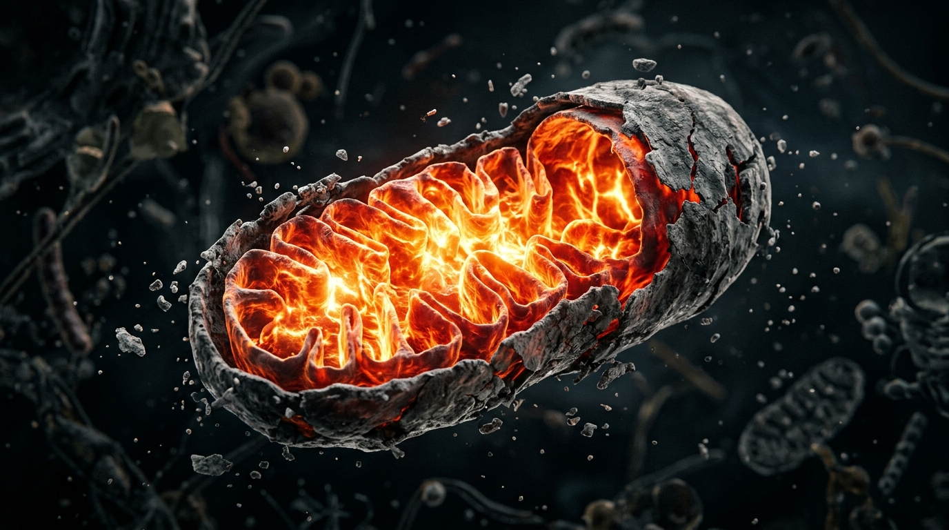 Glowing human cell dimming on the edges representing triage theory